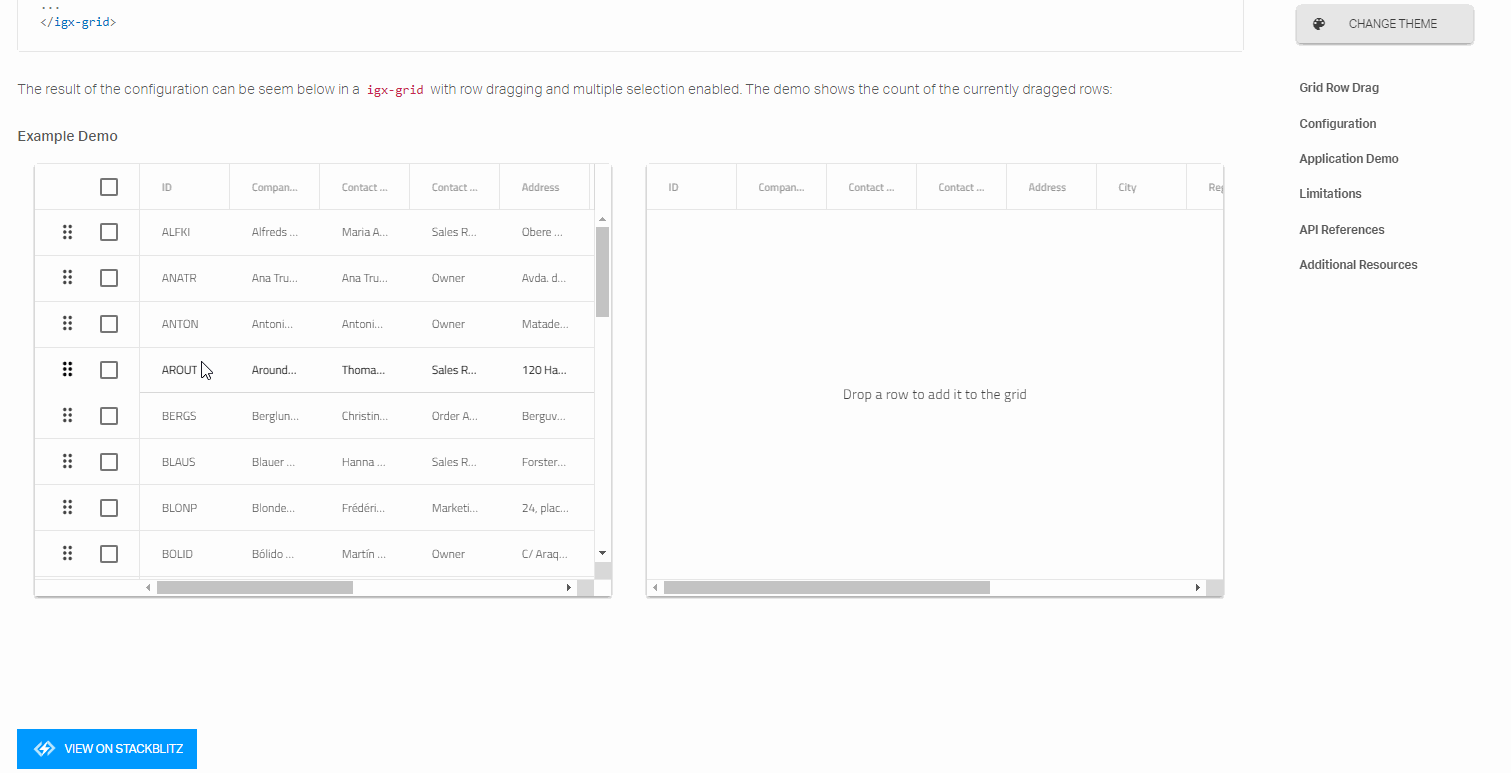 テーマ ウィジェットは、Ignite UI のパワフルなテーマ フレームワークを使用しています。 テーマ ウィジェットの例